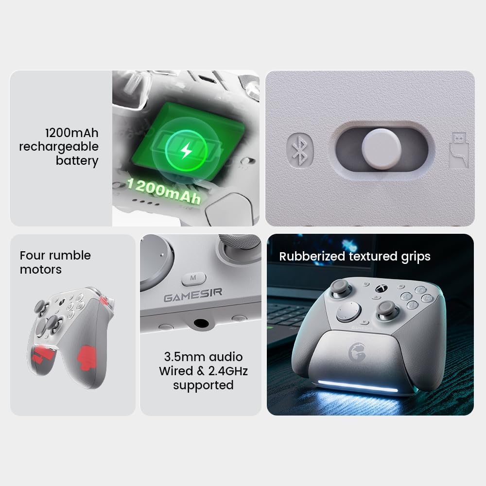 GameSir G7 Pro Wired Controller for Xbox Series X|S. Xbox One. Wireless Gamepad for PC&Android with TMR Sticks. Hall Effect Analog Triggers. 1000Hz Polling Rate. 3.5mm Audio Jack – White