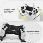 AceGamer 2 Pack for PS4 Controller. Wireless Controller for PS4/Pro/Slim/PC. with Non-Slip Grip of Both Sides and USB-C Cable! (Black and White)