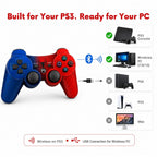Hopevry 2 Pack Wireless Controller for PS3. Spider Man Theme Gamepad with Double Shock. Bluetooth Rechargeable. Comes with 2 USB Cables