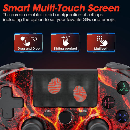 citnh Wireless Controller for PS4.compatible with ps4/slim/pro and windows pc 6-Axis Gyro/Multi Touch Pad/3.5mm Audio Jack/800mAh Battery and Speaker (Magma Red)