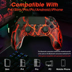 citnh Wireless Controller for PS4.compatible with ps4/slim/pro and windows pc 6-Axis Gyro/Multi Touch Pad/3.5mm Audio Jack/800mAh Battery and Speaker (Magma Red)